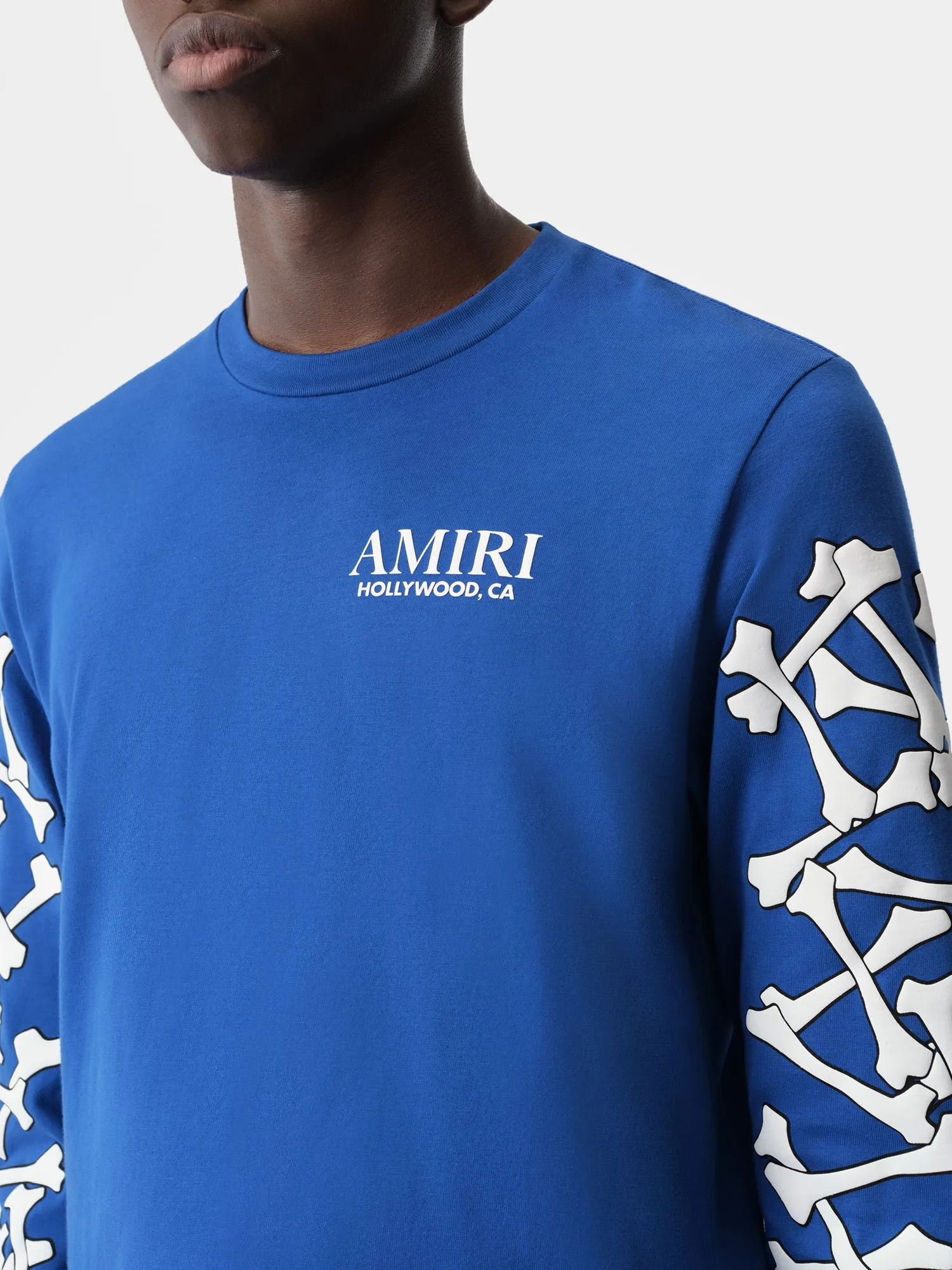 BONES STACKED LONG SLEEVE TEE - Blue sold by AMIRI product image thumbnail 4