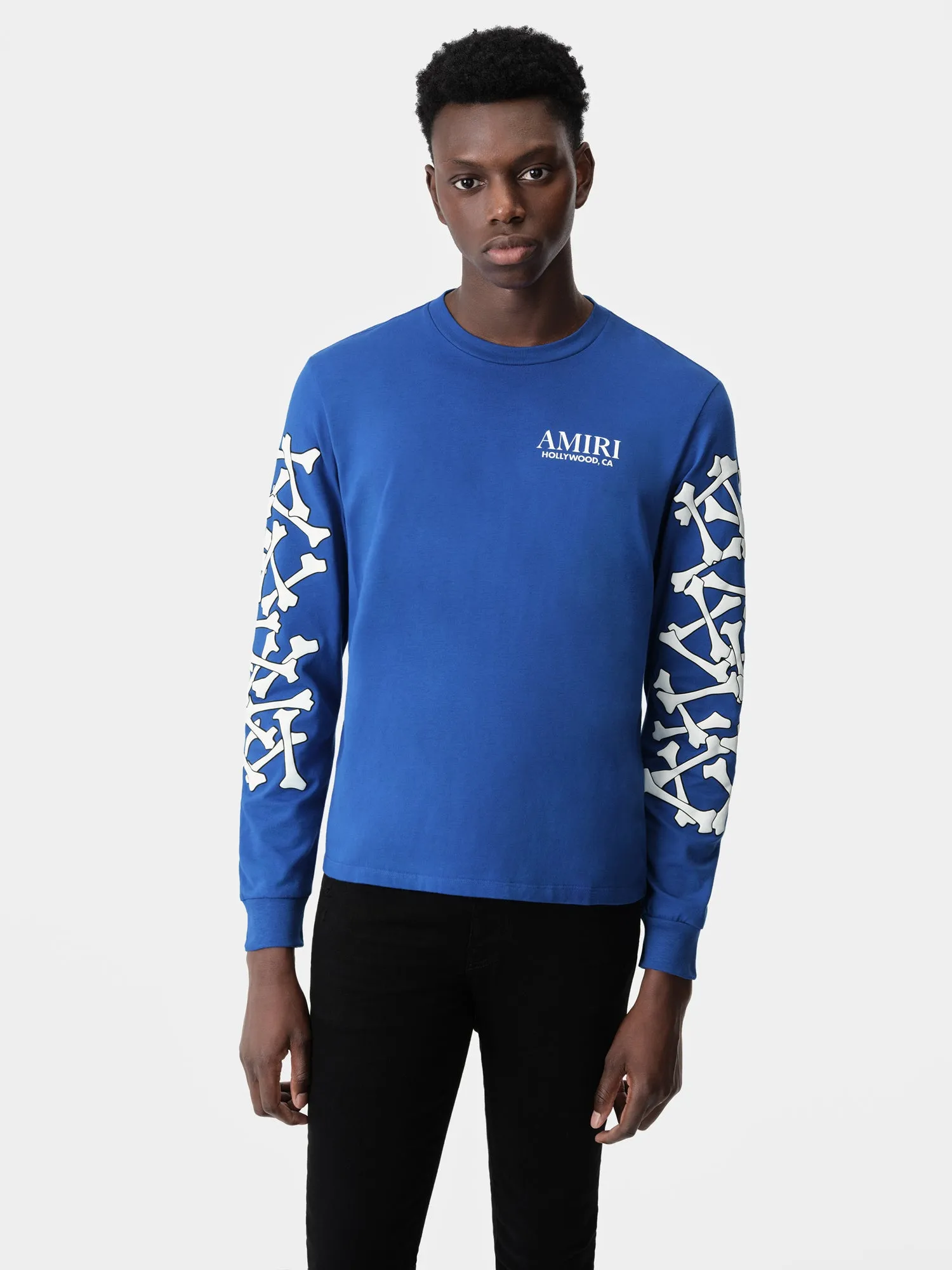 BONES STACKED LONG SLEEVE TEE - Blue | Parallel
