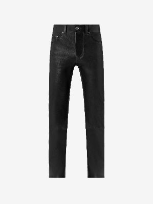 5 POCKET LEATHER PANT - BLACK sold by AMIRI