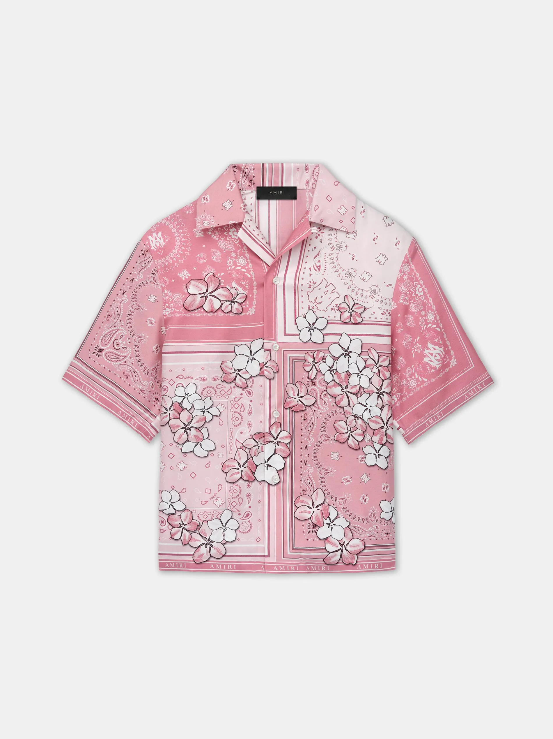 BANDANA FLORAL BOWLING SHIRT - Flamingo Pink sold by AMIRI