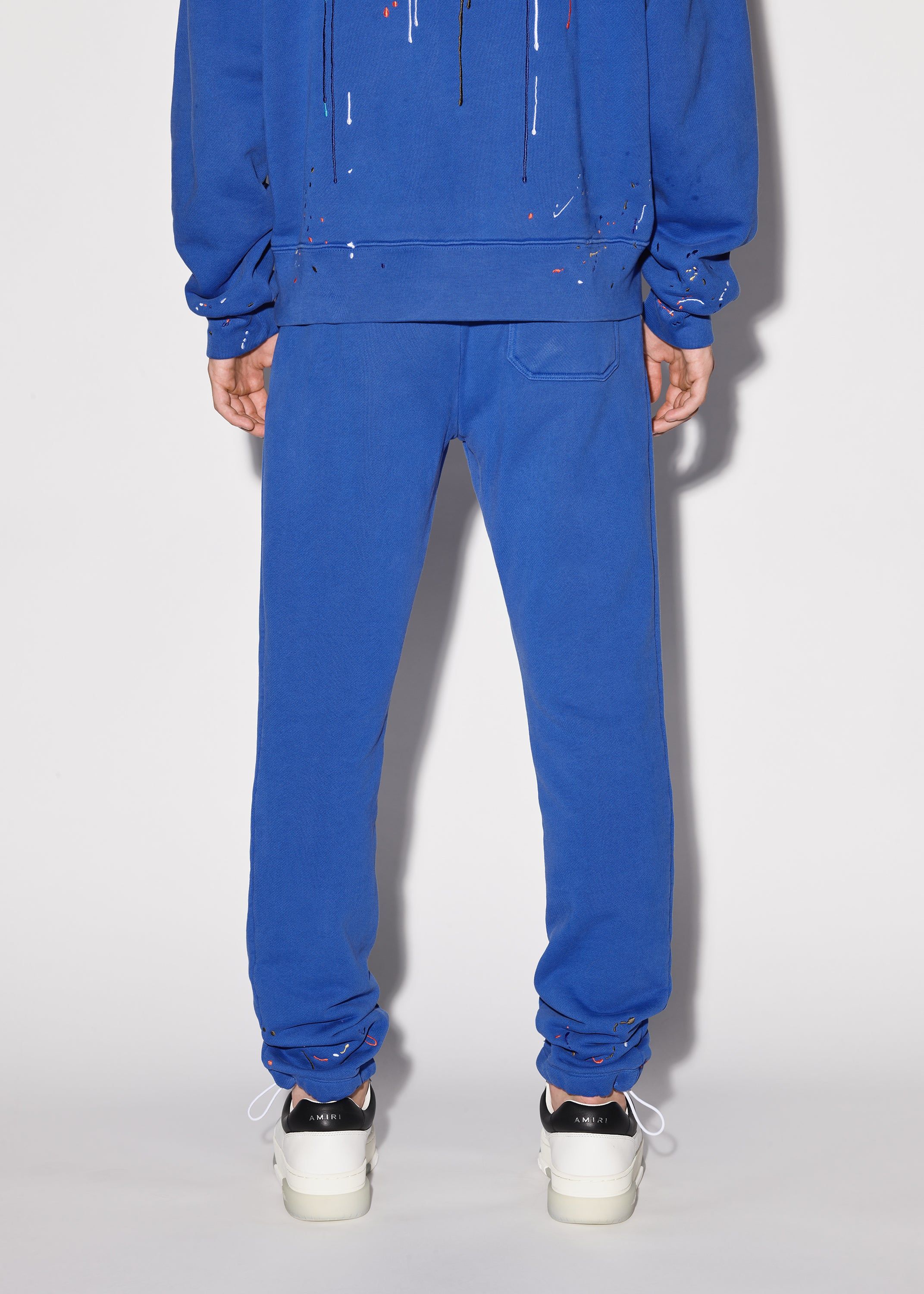 EMBROIDERED PAINT DRIP CORE LOGO SWEATPANTS - BLUE / WHITE sold by AMIRI product image thumbnail 4