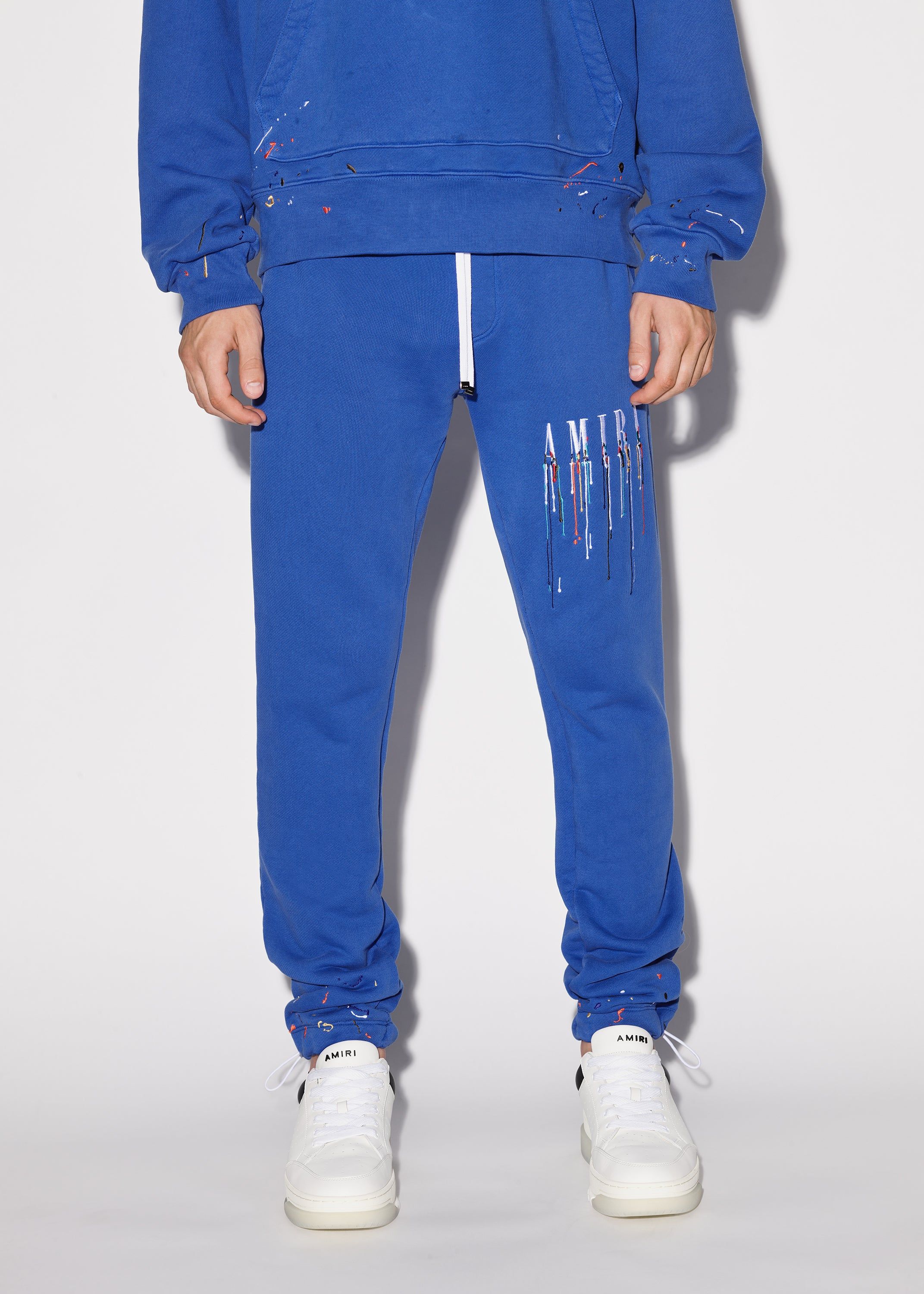 EMBROIDERED PAINT DRIP CORE LOGO SWEATPANTS - BLUE / WHITE sold by AMIRI product image thumbnail 2
