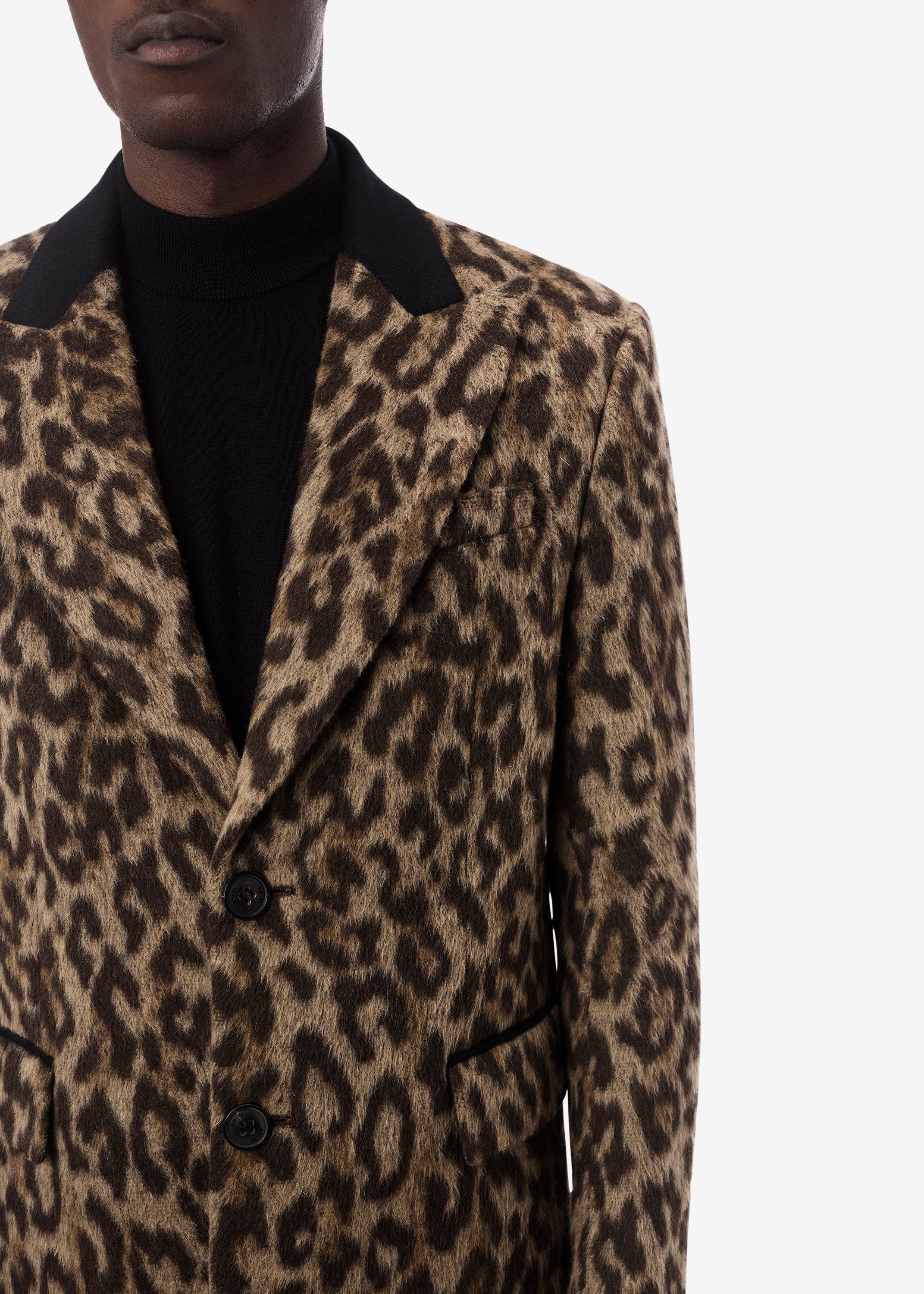 BRUSHED LEOPARD SINGLE BREASTED WOOL COAT - LEOPARD sold by AMIRI product image thumbnail 5