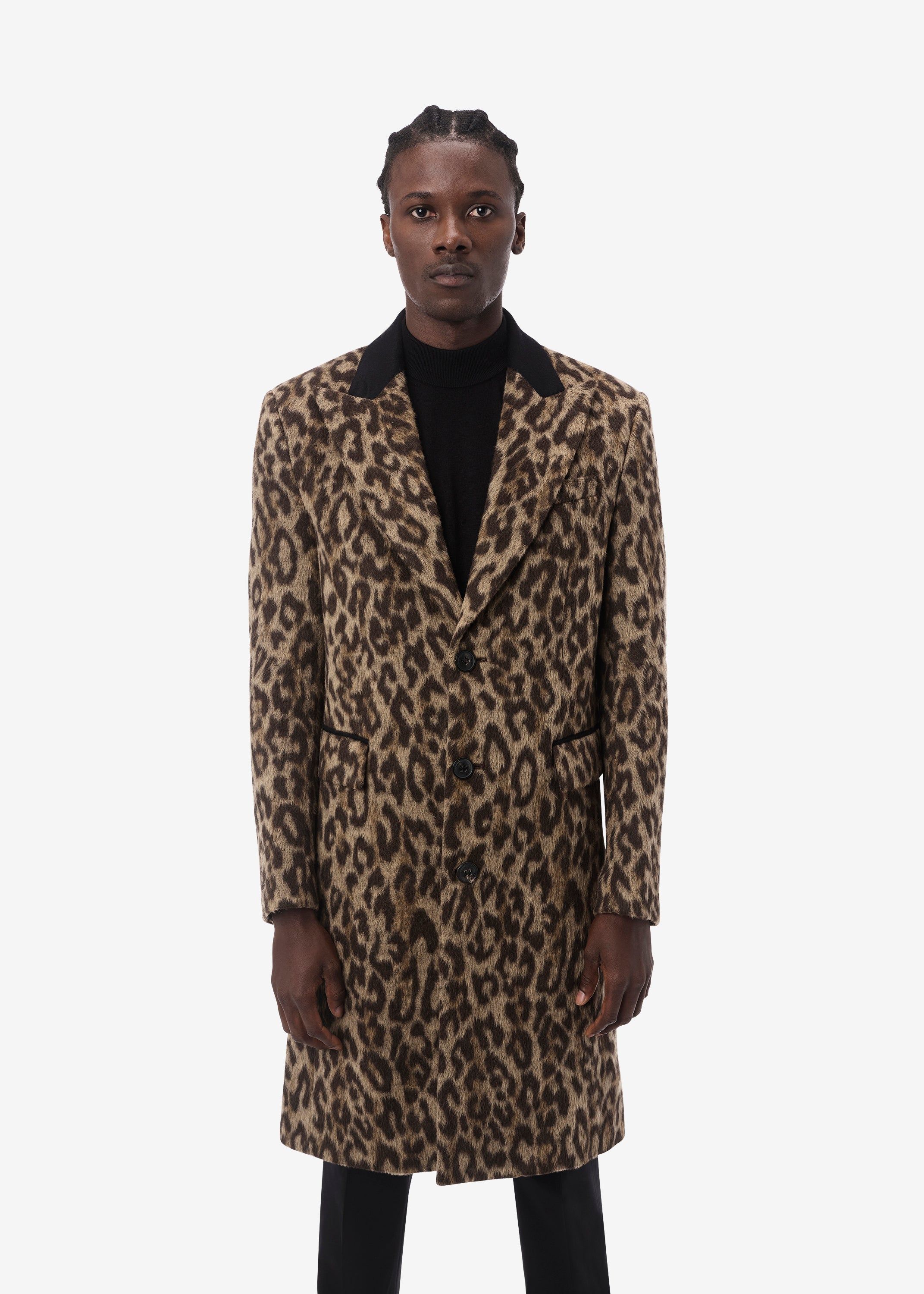 BRUSHED LEOPARD SINGLE BREASTED WOOL COAT - LEOPARD sold by AMIRI product image thumbnail 2