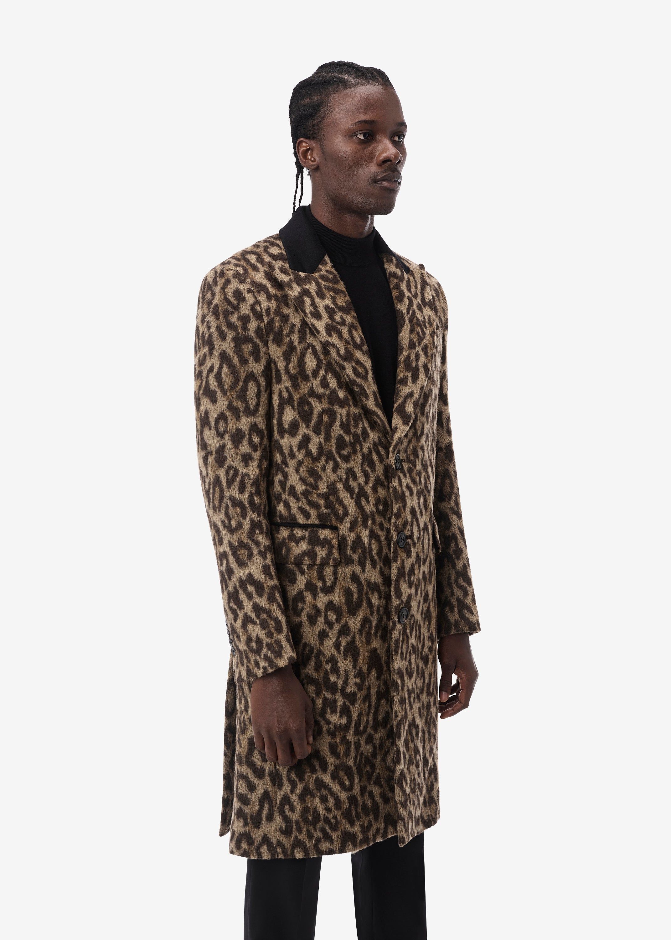 BRUSHED LEOPARD SINGLE BREASTED WOOL COAT - LEOPARD sold by AMIRI product image thumbnail 3