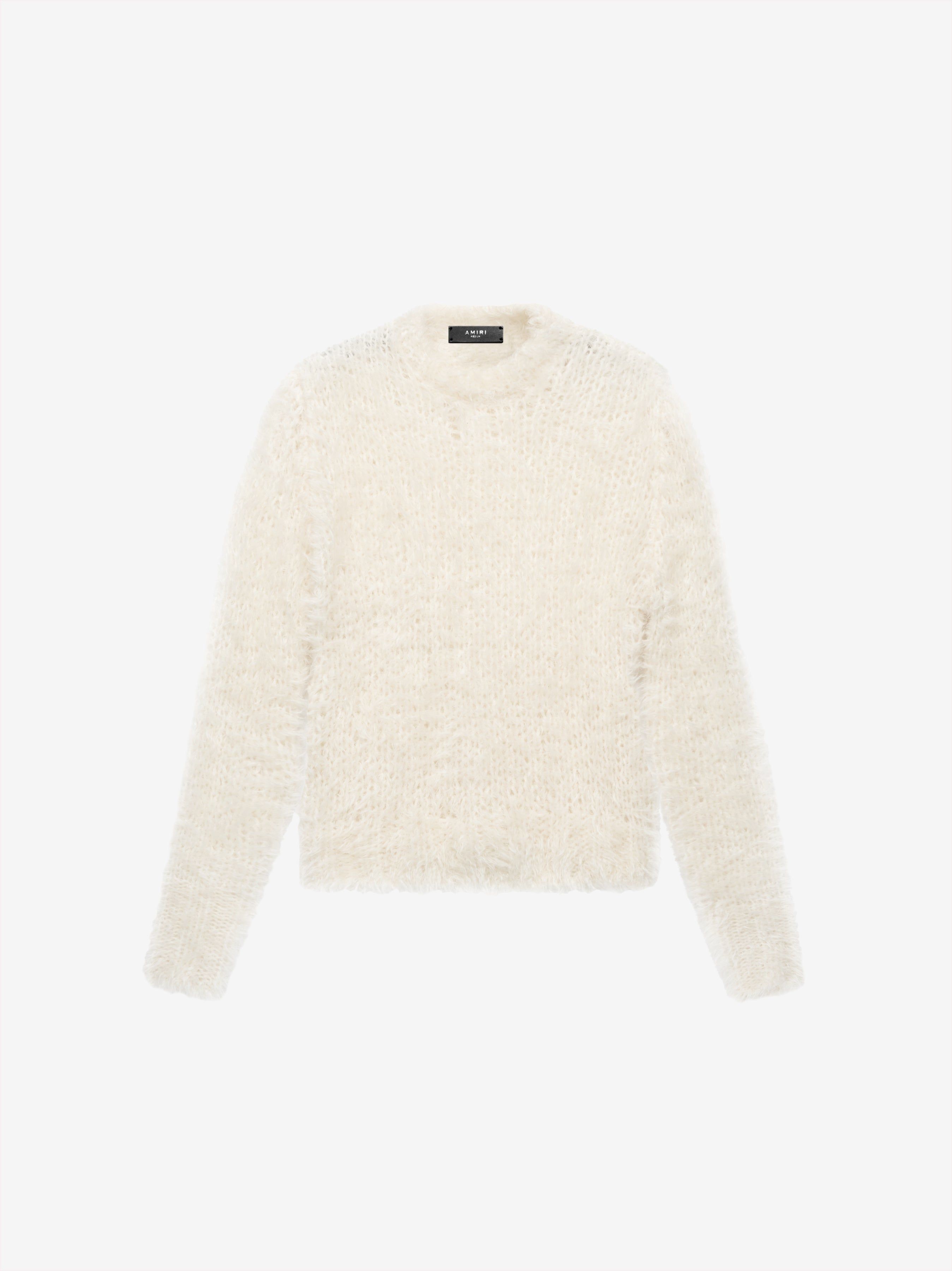 FEATHER OVERSIZED CREW - WHITE sold by AMIRI