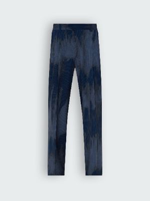 PINSTRIPE DOUBLE PLEATED TROUSERS - NAVY sold by AMIRI