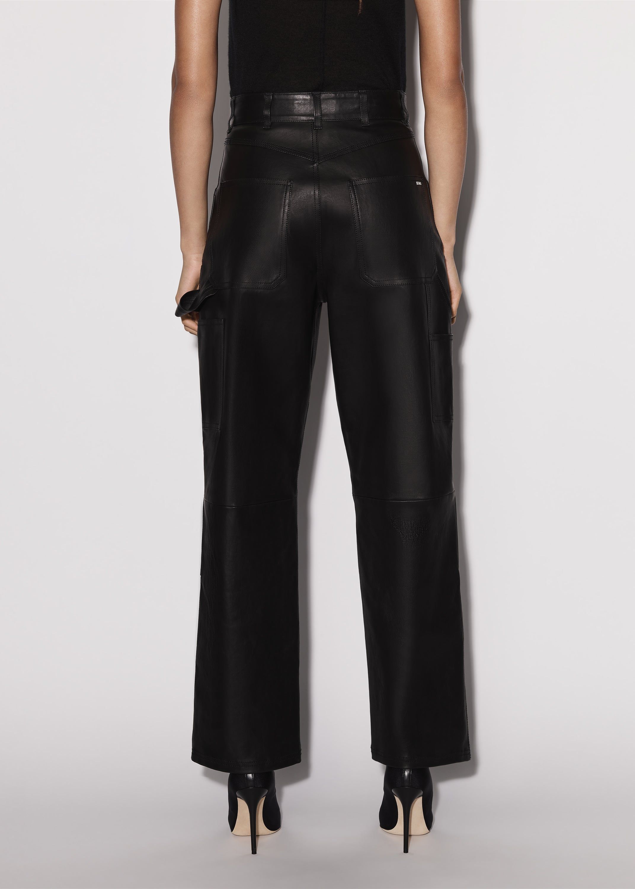 WOMEN - LEATHER CARPENTER PANT - BLACK sold by AMIRI product image thumbnail 5