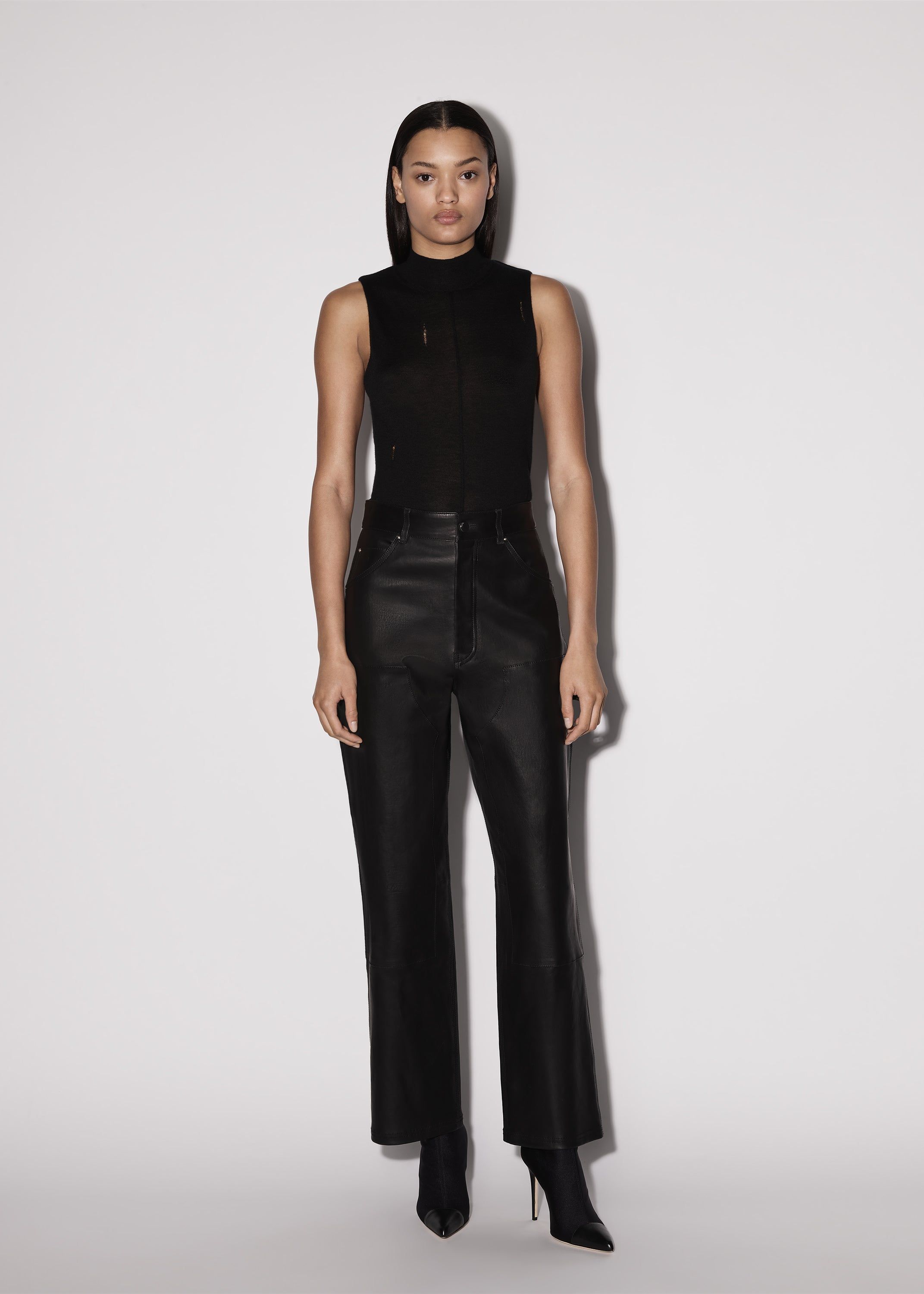WOMEN - LEATHER CARPENTER PANT - BLACK sold by AMIRI product image thumbnail 2