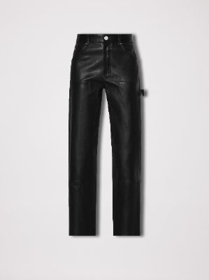 WOMEN - LEATHER CARPENTER PANT - BLACK made by AMIRI