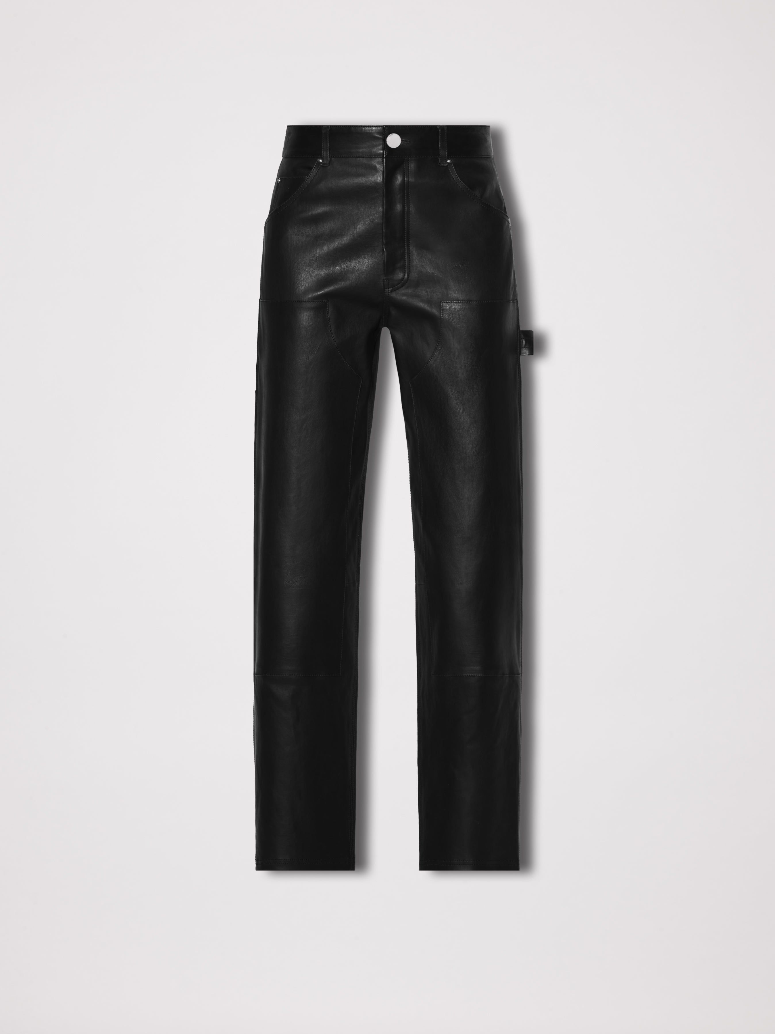 WOMEN - LEATHER CARPENTER PANT - BLACK sold by AMIRI