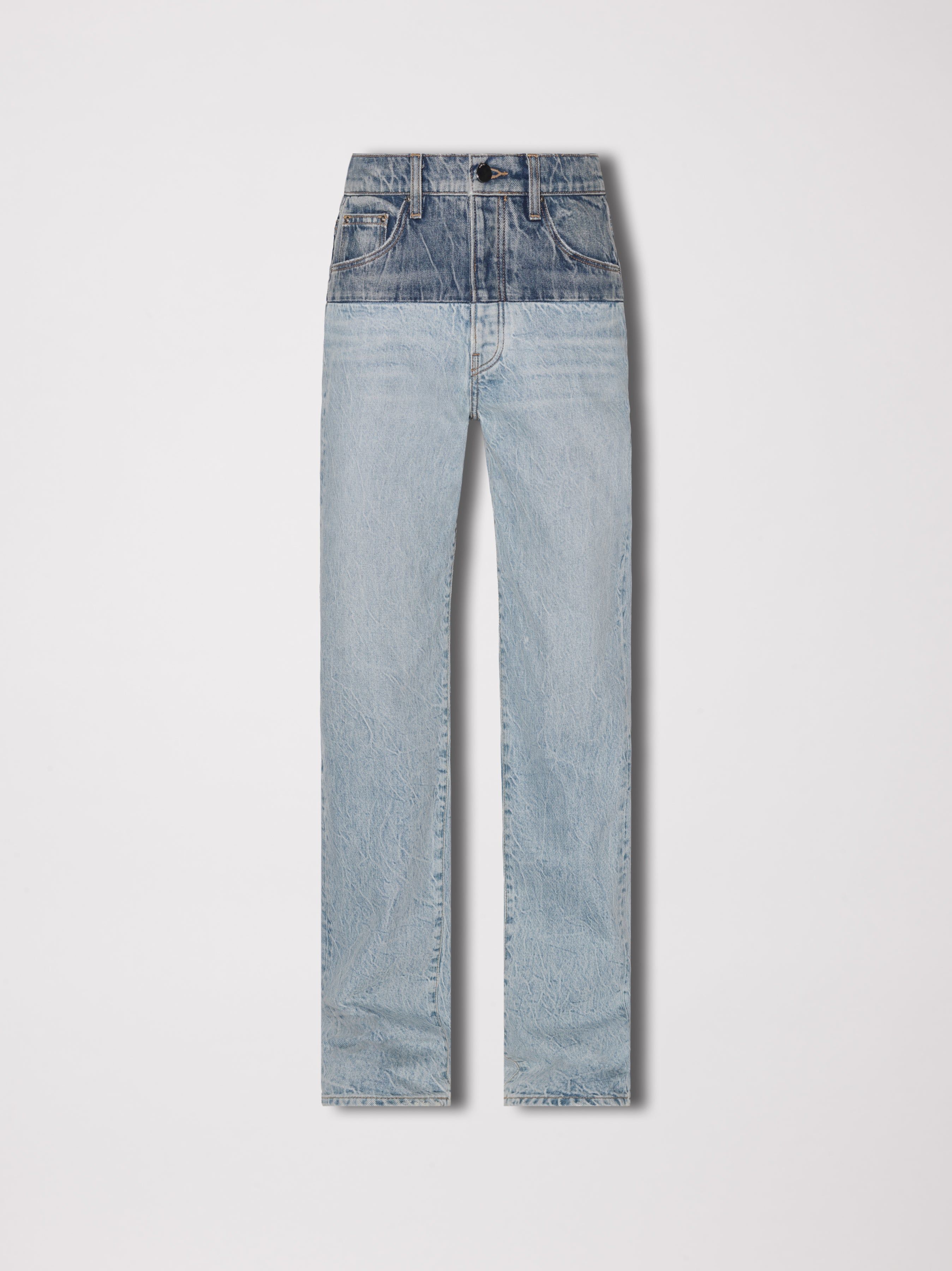 WOMEN - HYBRID WIDE JEAN - CLAY INDIGO / SKY INDIGO sold by AMIRI