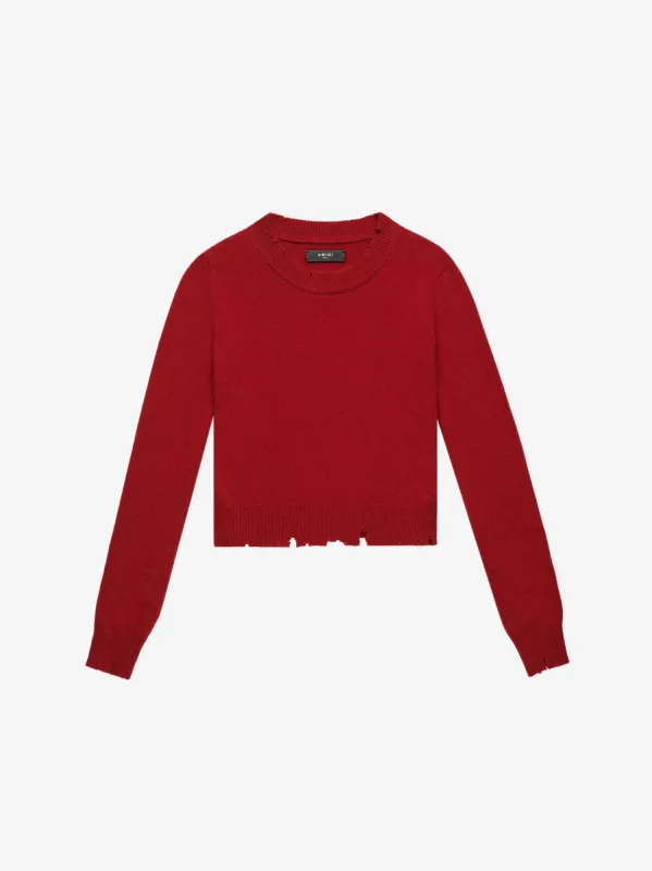 CLASSIC CASHMERE CREW - Red / Black sold by AMIRI
