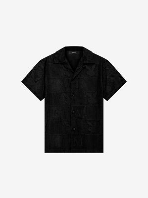 PLAYBOY CHECKERED POLO - BLACK sold by AMIRI