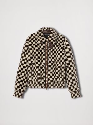 CHECKERED FAUX FUR BLOUSON - BLACK / WHITE made by AMIRI