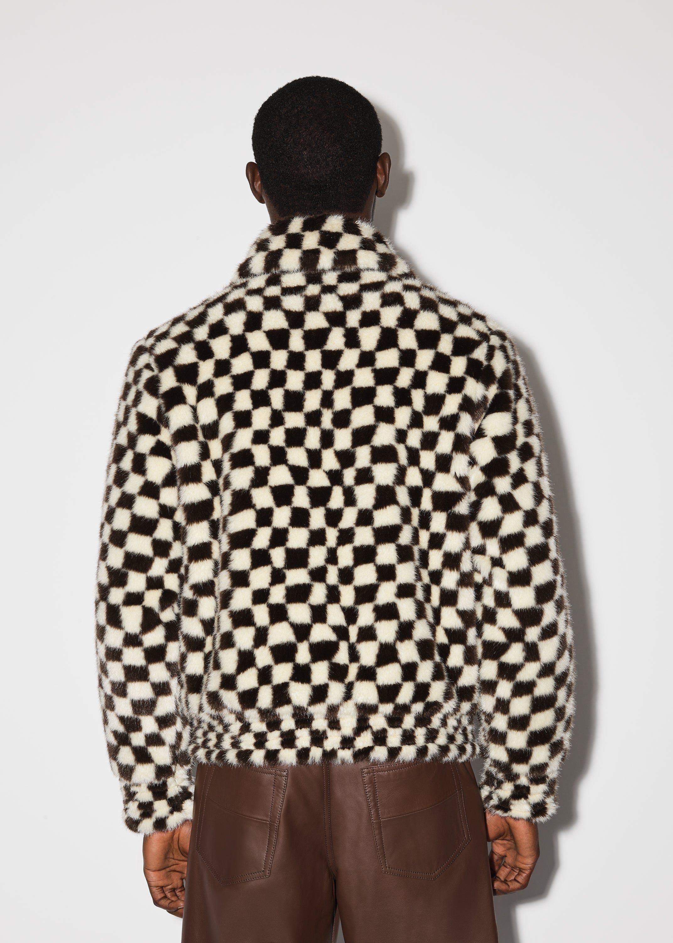 CHECKERED FAUX FUR BLOUSON - BLACK / WHITE sold by AMIRI product image thumbnail 5
