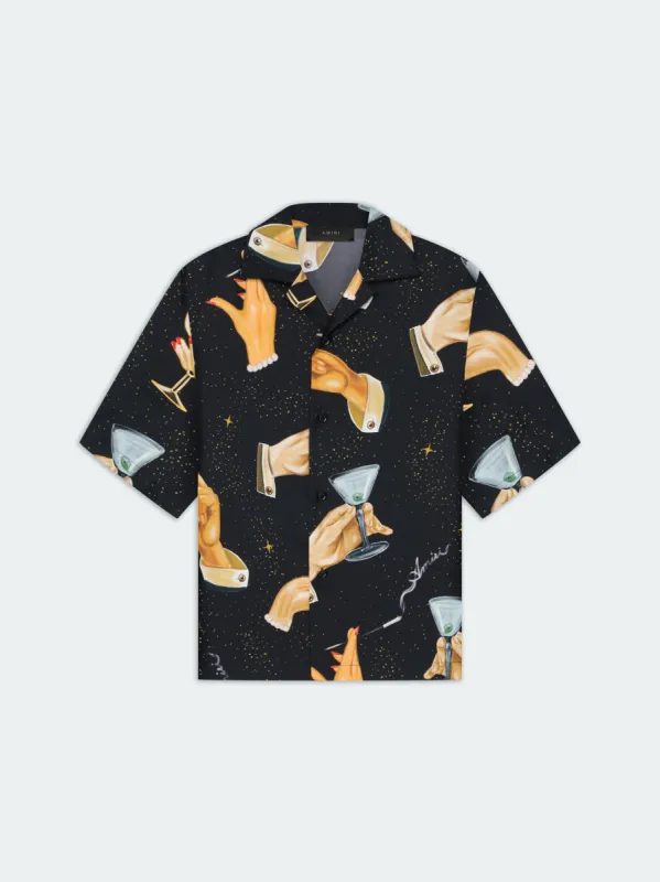 CHAMPAGNE BOWLING SHIRT - Black sold by AMIRI
