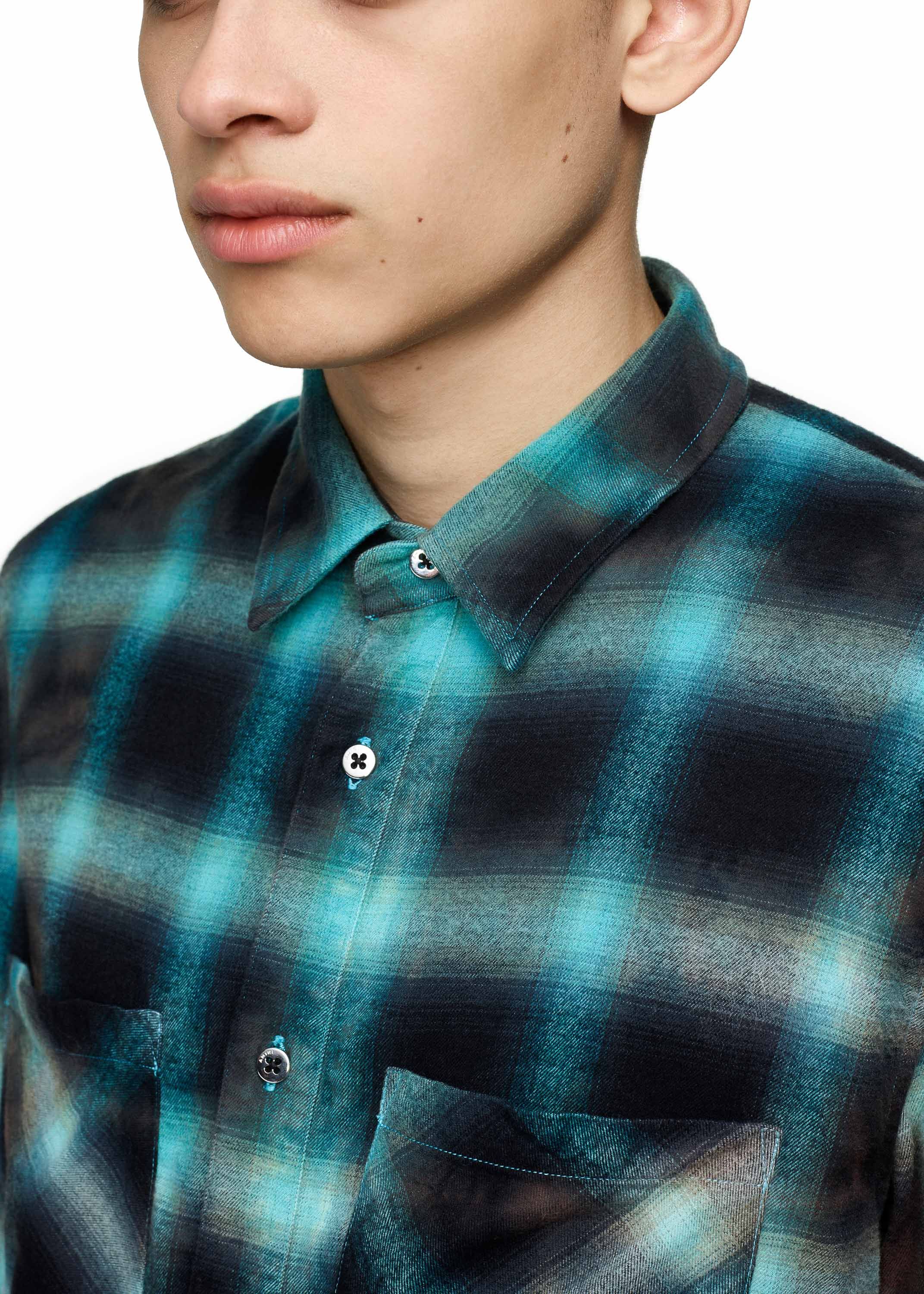 Tie Dye Blotch Plaid Blue/Black sold by AMIRI product image thumbnail 5