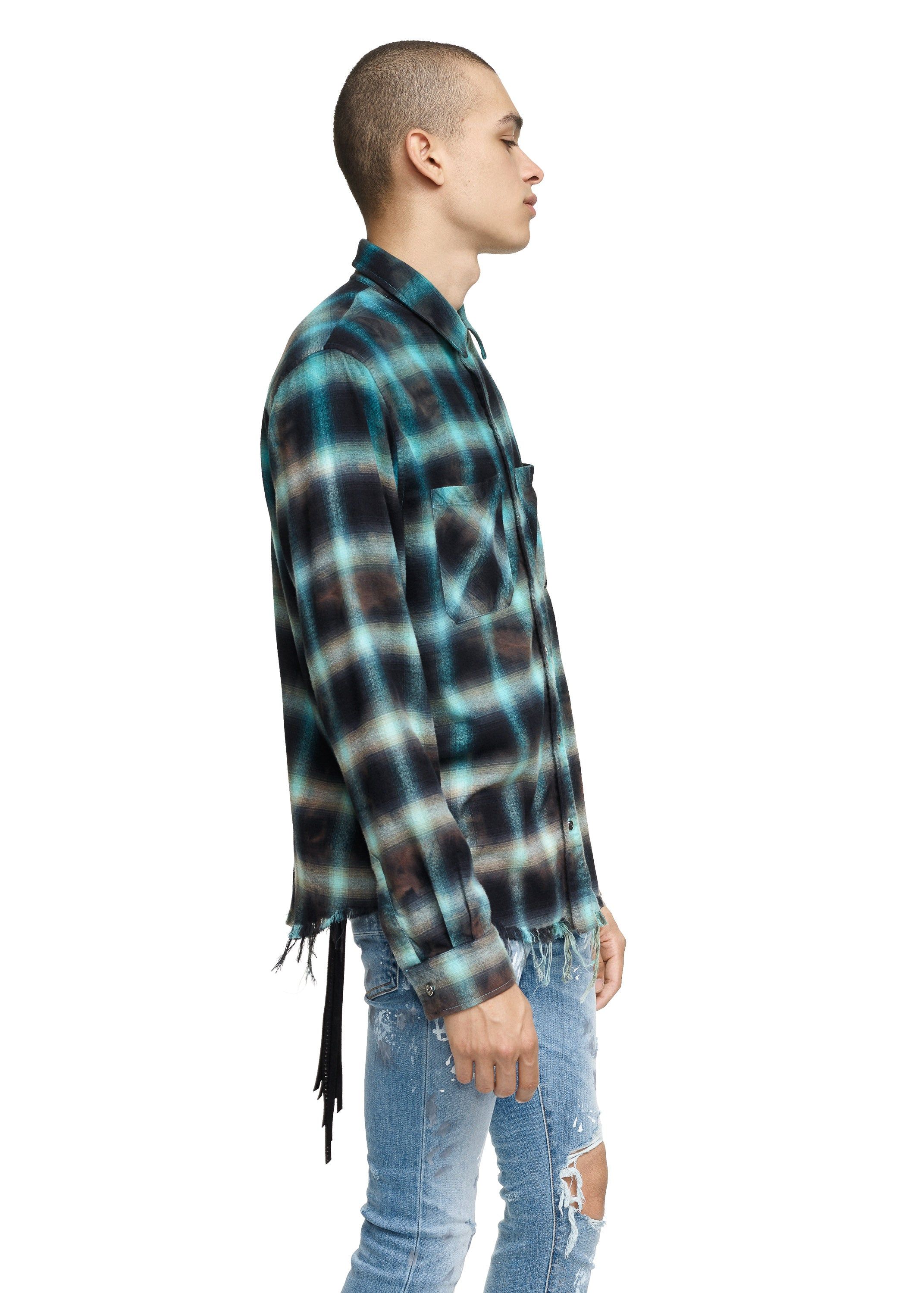 Tie Dye Blotch Plaid Blue/Black sold by AMIRI product image thumbnail 3