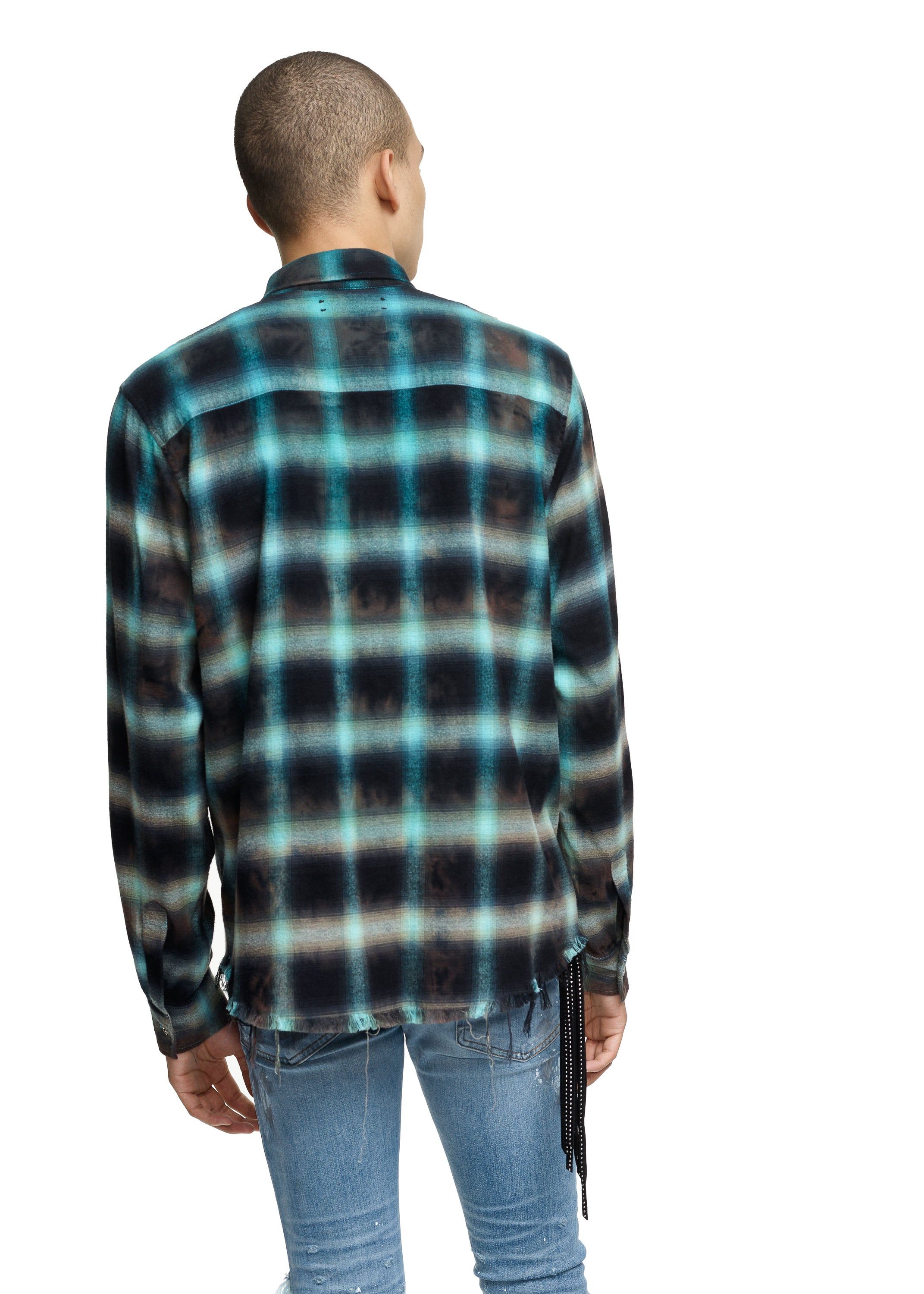 Tie Dye Blotch Plaid Blue/Black sold by AMIRI product image thumbnail 4