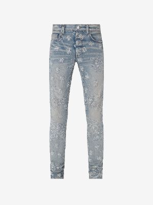 EXCLUSIVE CRYSTAL EMBELLISHED JEAN - CLAY INDIGO made by AMIRI