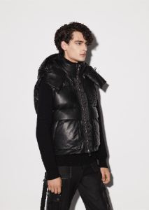 LEATHER DOWN GILET - BLACK sold by AMIRI