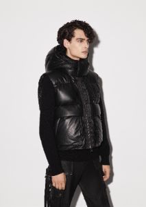 LEATHER DOWN GILET - BLACK sold by AMIRI