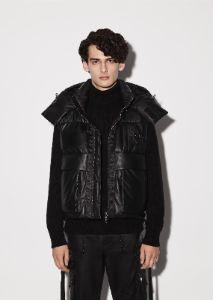 LEATHER DOWN GILET - BLACK sold by AMIRI
