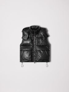 LEATHER DOWN GILET - BLACK sold by AMIRI