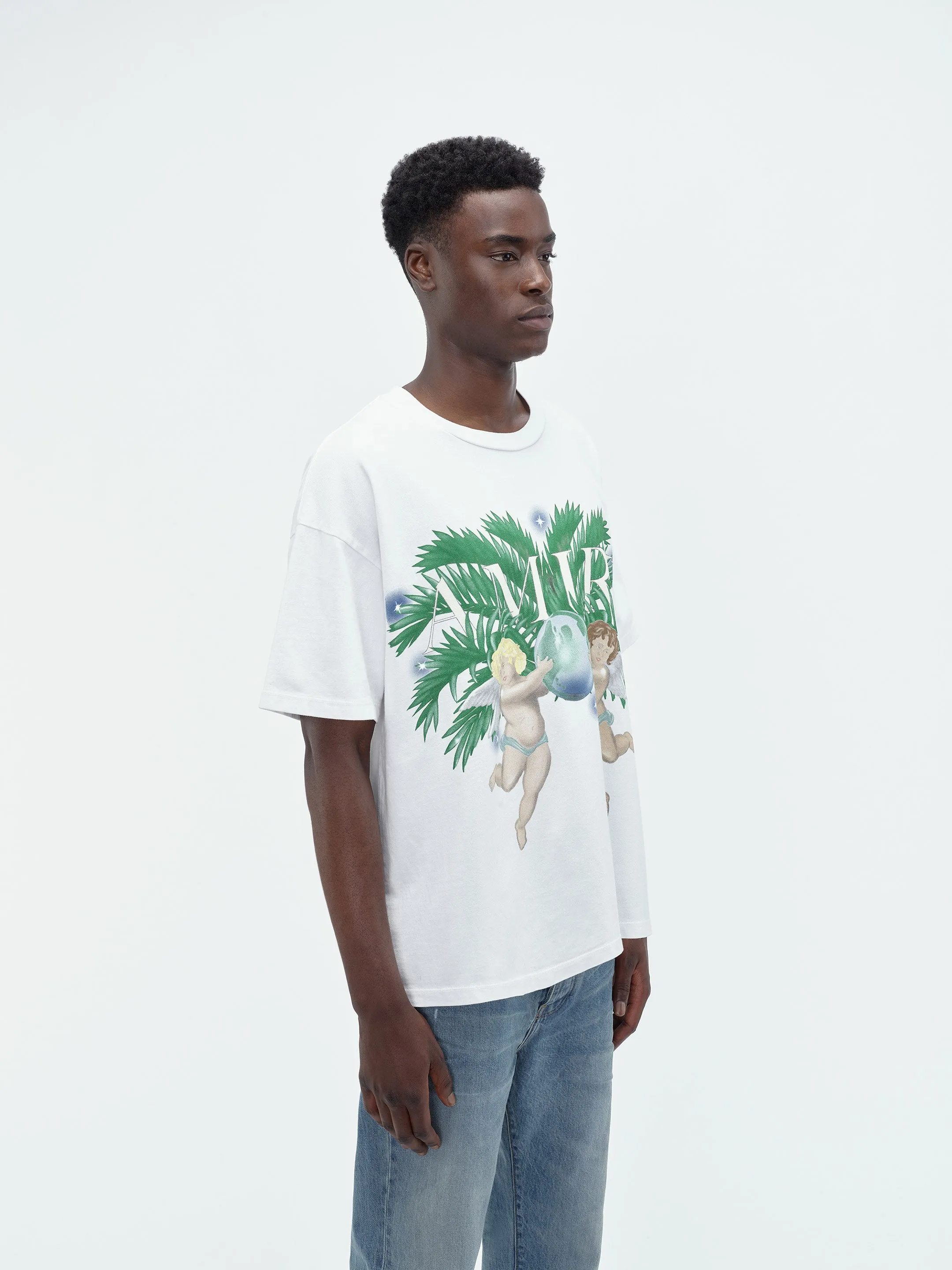AIRBRUSH CHERUB TEE - White sold by AMIRI product image thumbnail 3