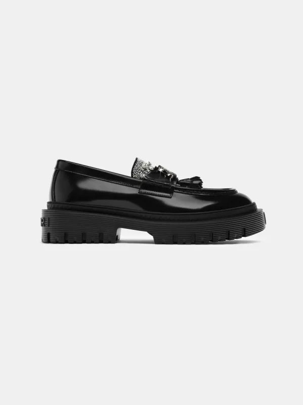 MA TASSLE CRYSTAL JUMBO LOAFER - Black sold by AMIRI