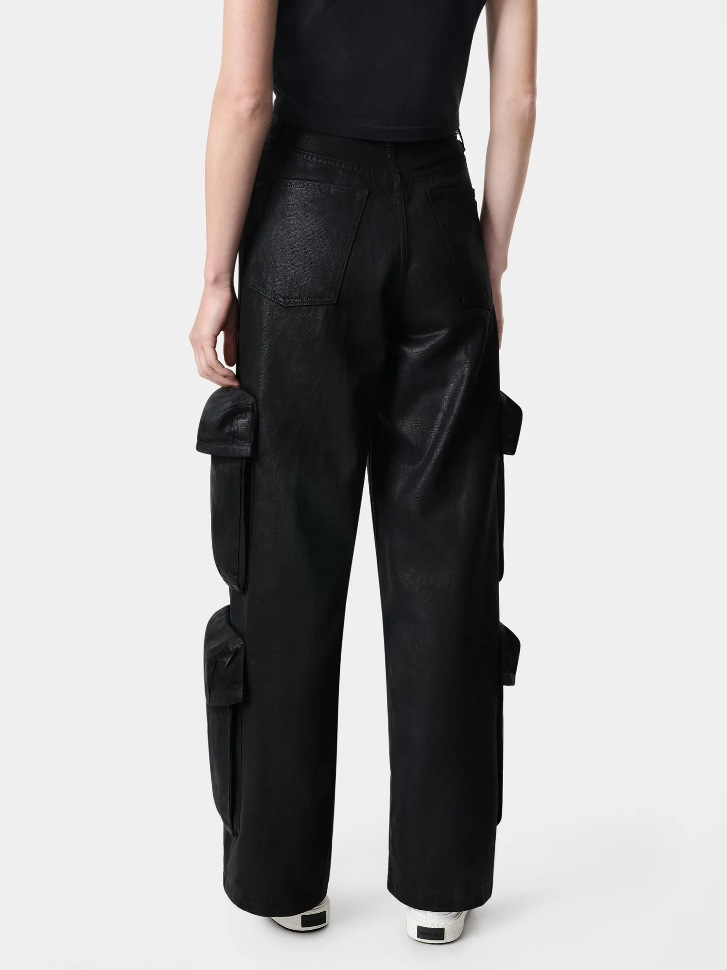 WOMEN - WOMEN'S WAXED BAGGY CARGO JEAN - Black sold by AMIRI product image thumbnail 3
