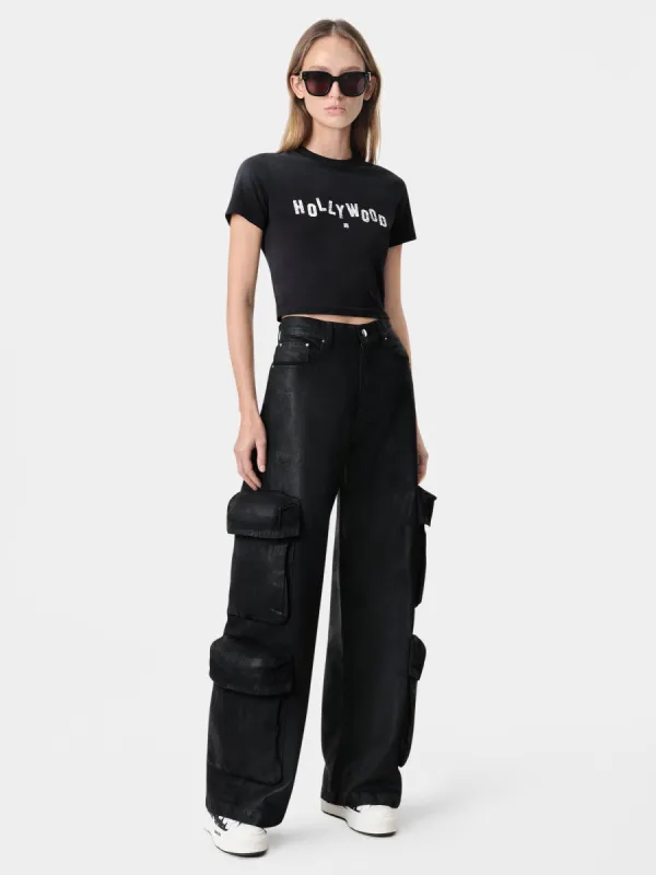 WOMEN - WOMEN'S WAXED BAGGY CARGO JEAN - Black sold by AMIRI