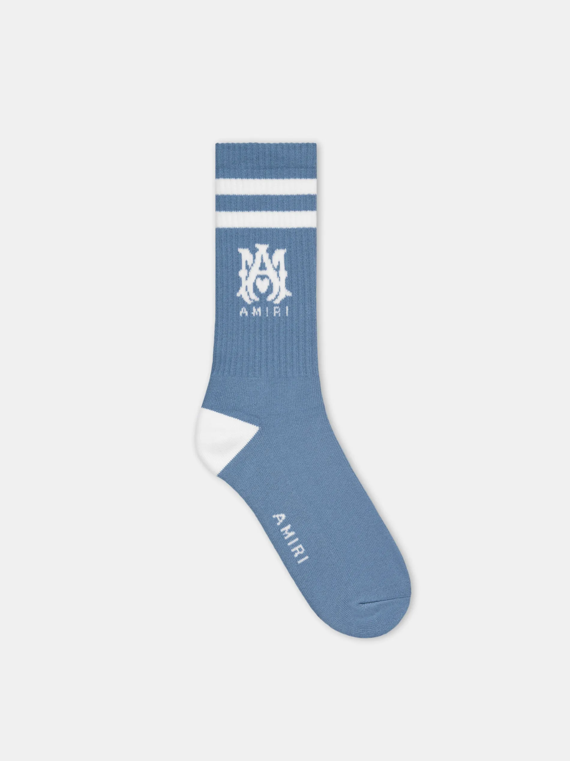 MA STRIPE SOCK - Dusty Blue sold by AMIRI