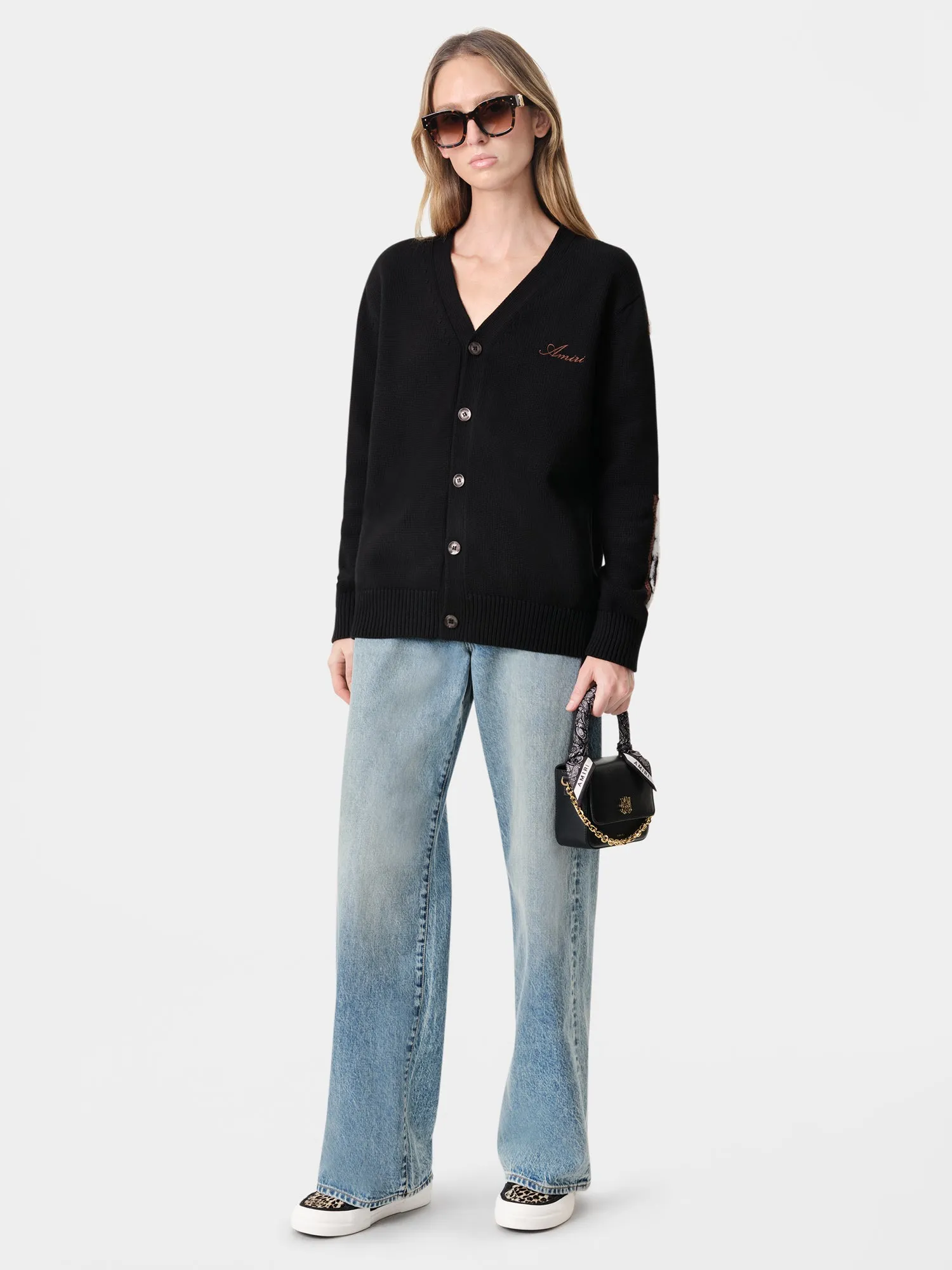 WOMEN - WOMEN'S BONES CARDIGAN - Black sold by AMIRI