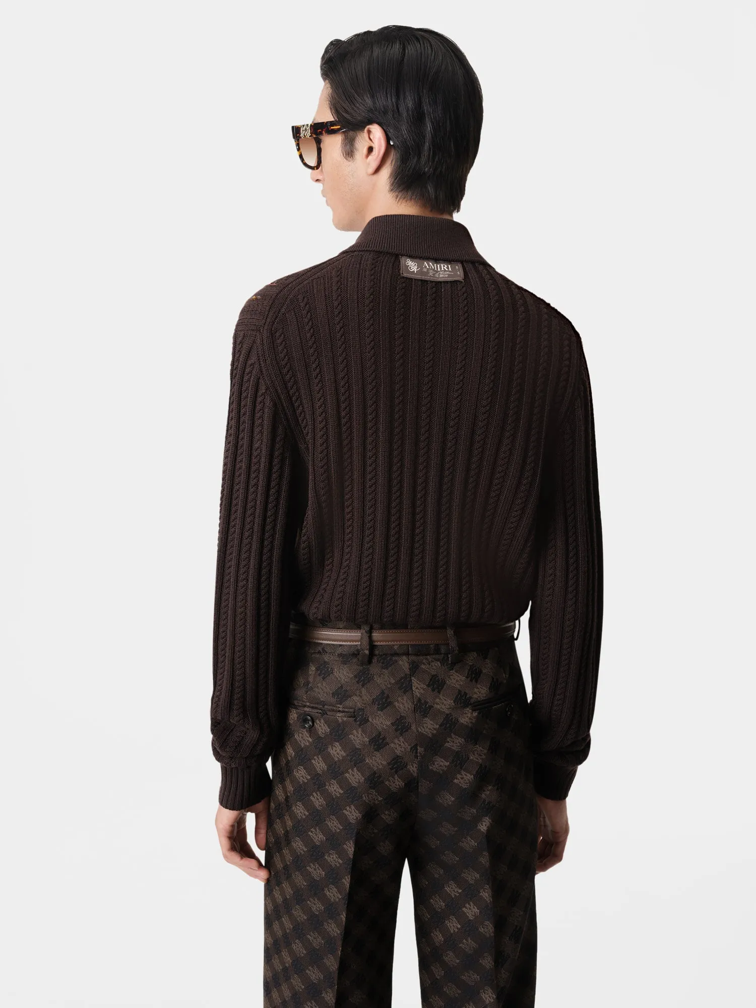 LONG SLEEVE POLO - Dark Brown sold by AMIRI product image thumbnail 3