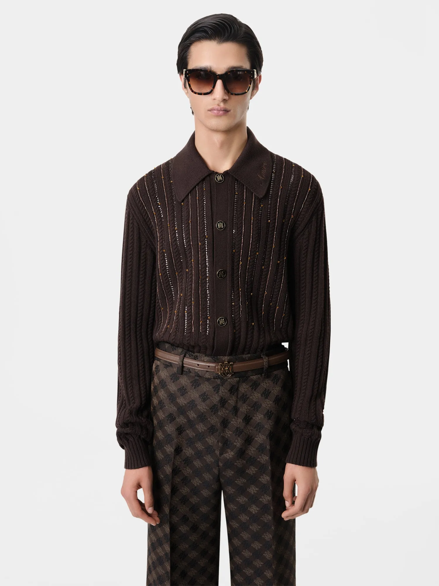 LONG SLEEVE POLO - Dark Brown sold by AMIRI product image thumbnail 2