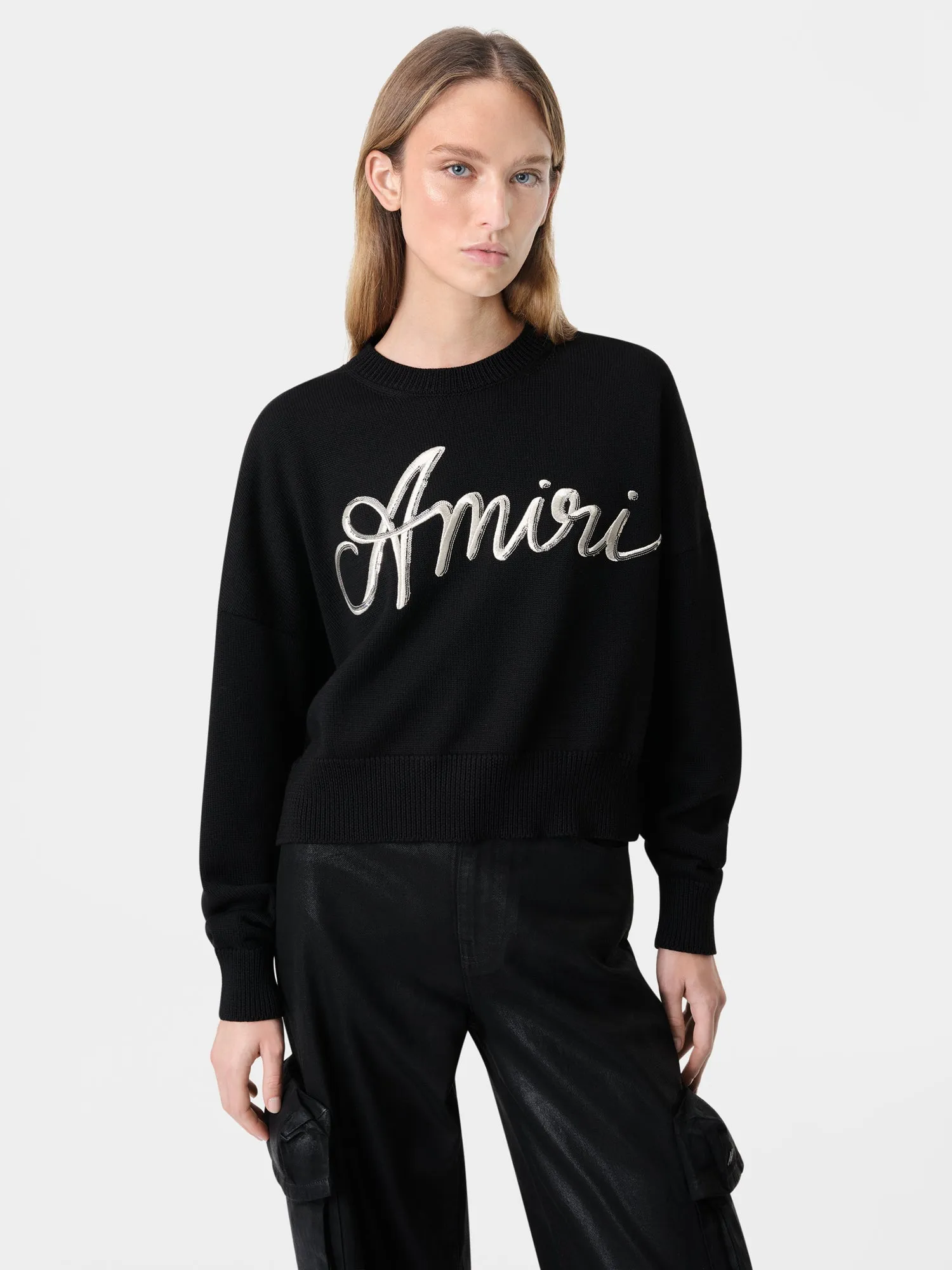 WOMEN - WOMEN'S MA SWIRL CREW - Black sold by AMIRI product image thumbnail 2