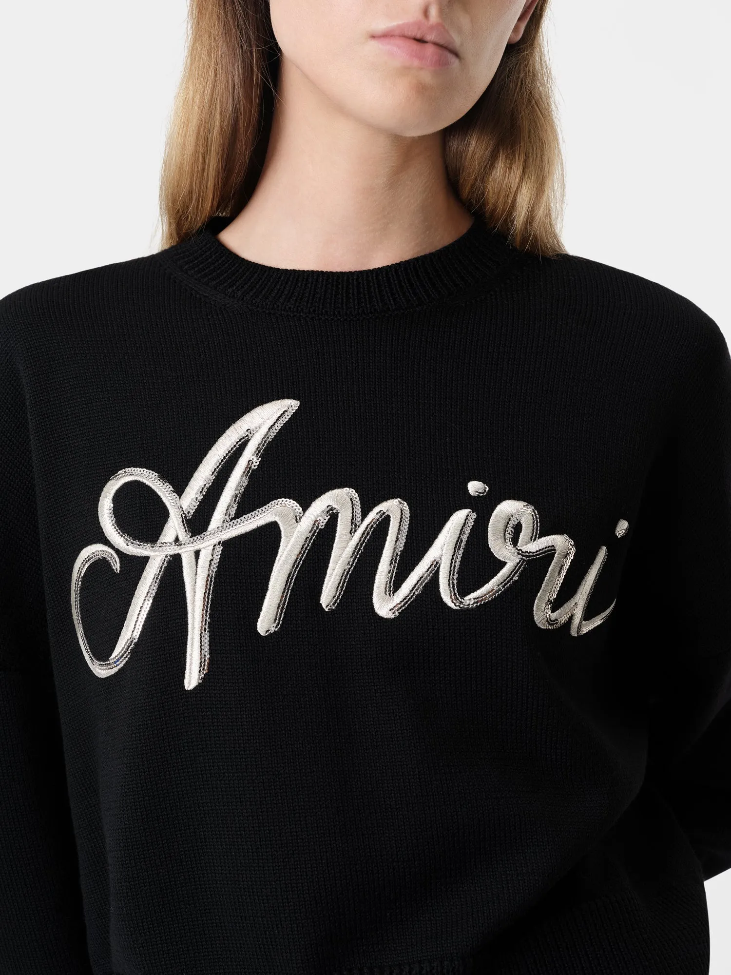 WOMEN - WOMEN'S MA SWIRL CREW - Black sold by AMIRI product image thumbnail 4