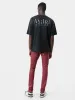 SERIF LOGO WAX SKINNY JEAN - Burgundy sold by AMIRI