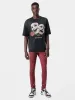 SERIF LOGO WAX SKINNY JEAN - Burgundy sold by AMIRI