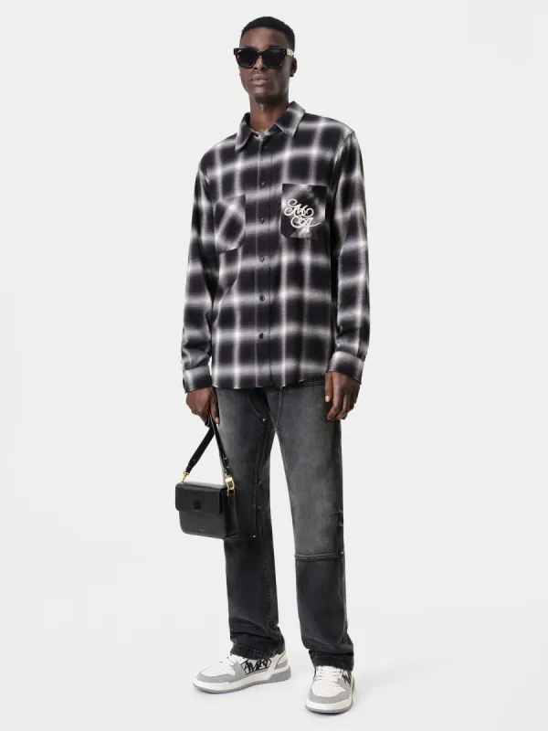 AMIRI SWIRL FLANNEL SHIRT - BLACK sold by AMIRI