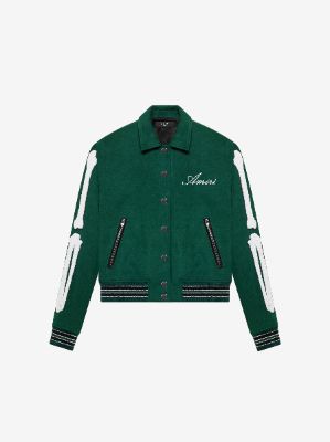 BONES VARSITY JACKET - TENNIS GREEN sold by AMIRI