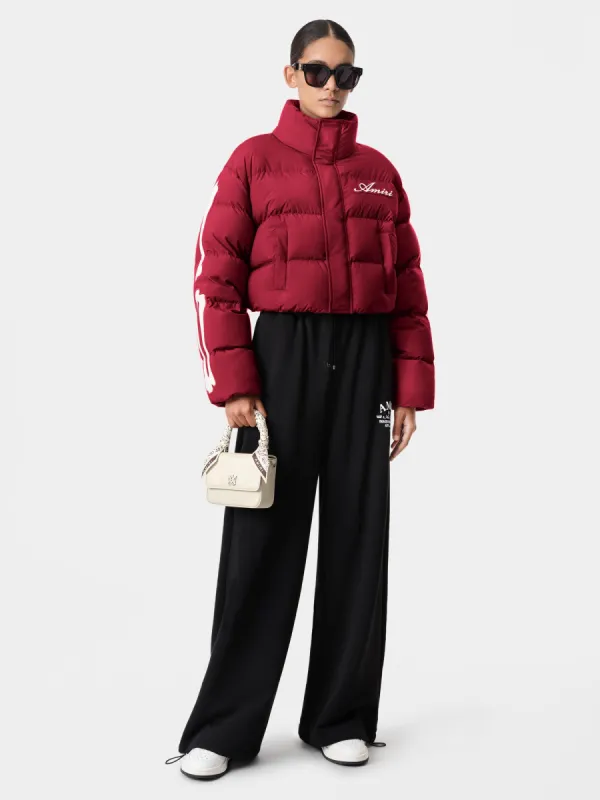 WOMEN - WOMEN'S BONES CROPPED DOWN JACKET - Deep Red made by AMIRI