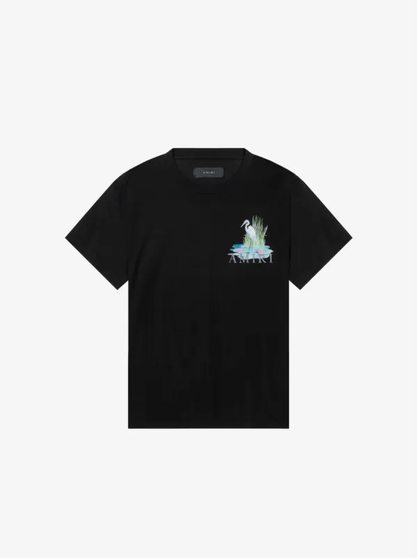Standing Egret Tee Web Exclusive - Black made by AMIRI