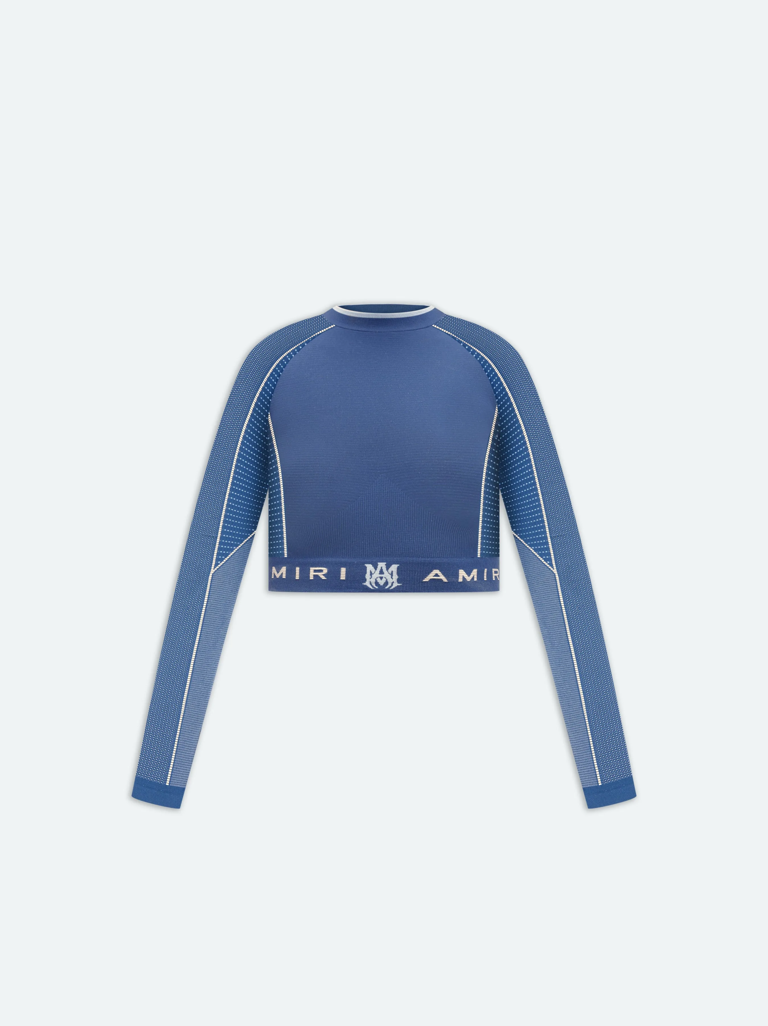 WOMEN - MA SEAMLESS CROPPED LONG SLEEVE TOP - Dark Blue sold by AMIRI