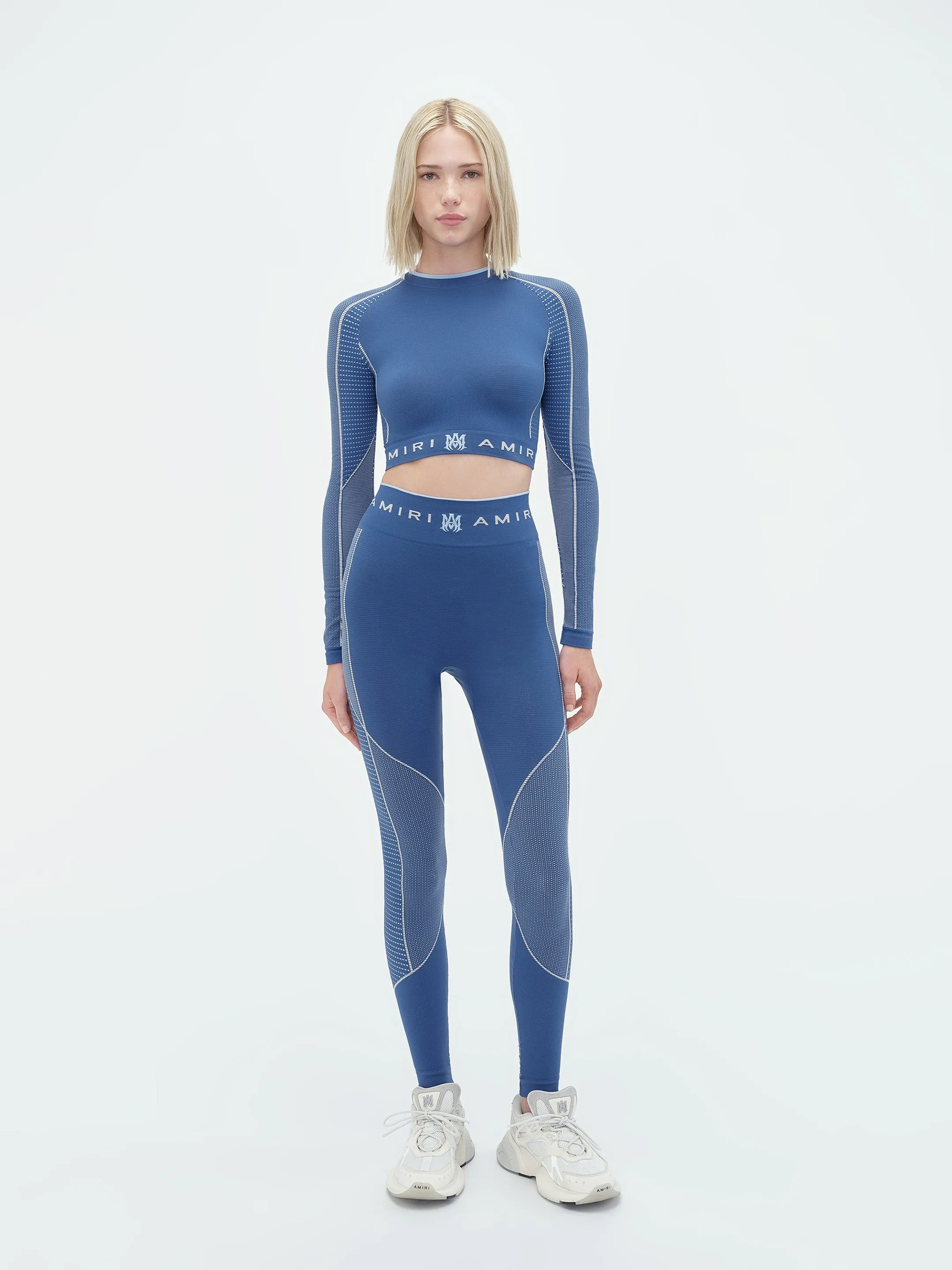 WOMEN - MA SEAMLESS CROPPED LONG SLEEVE TOP - Dark Blue sold by AMIRI product image thumbnail 2