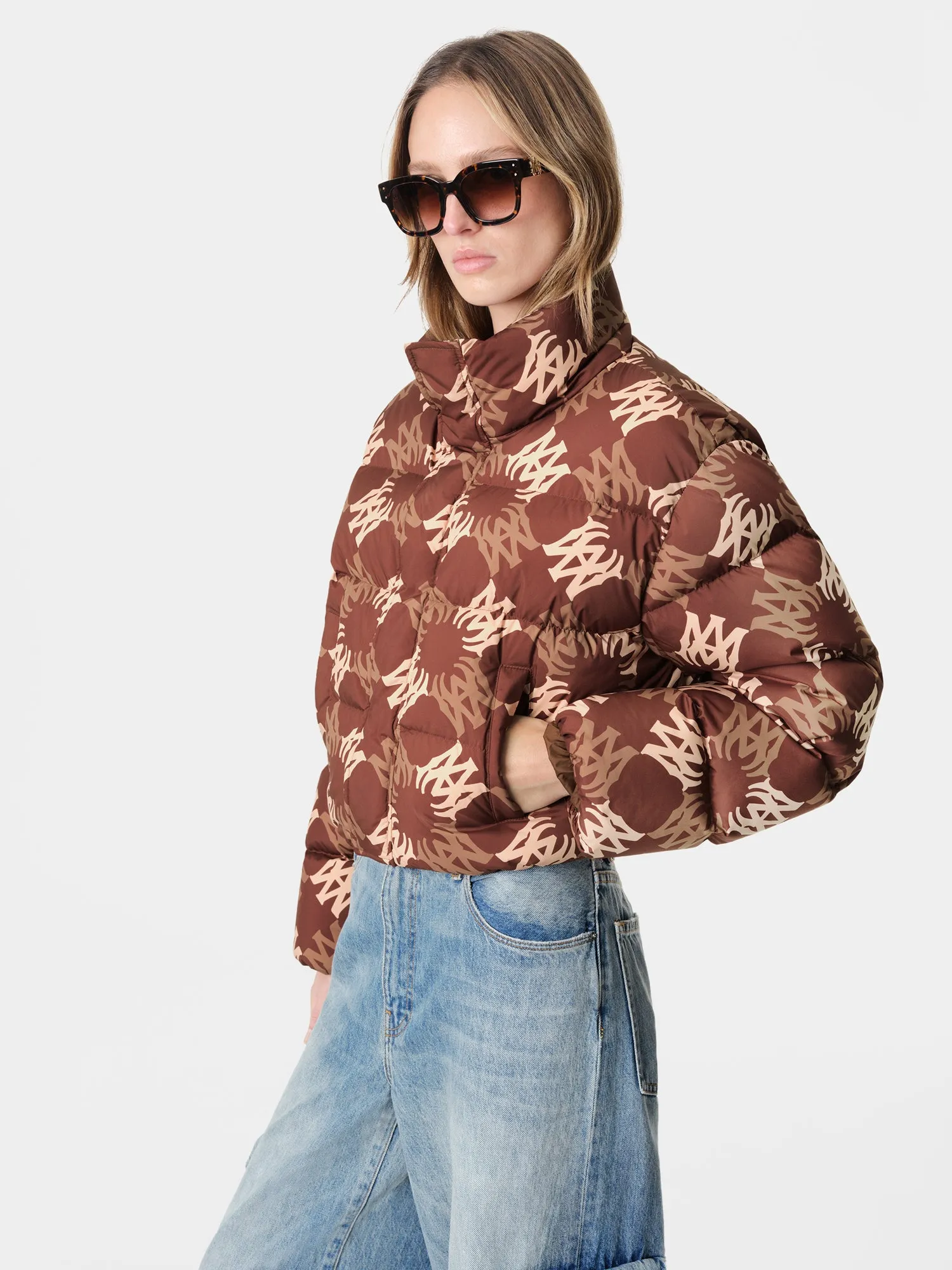 WOMEN - WOMEN'S MA QUAD CROPPED DOWN JACKET - Chocolate sold by AMIRI product image thumbnail 2