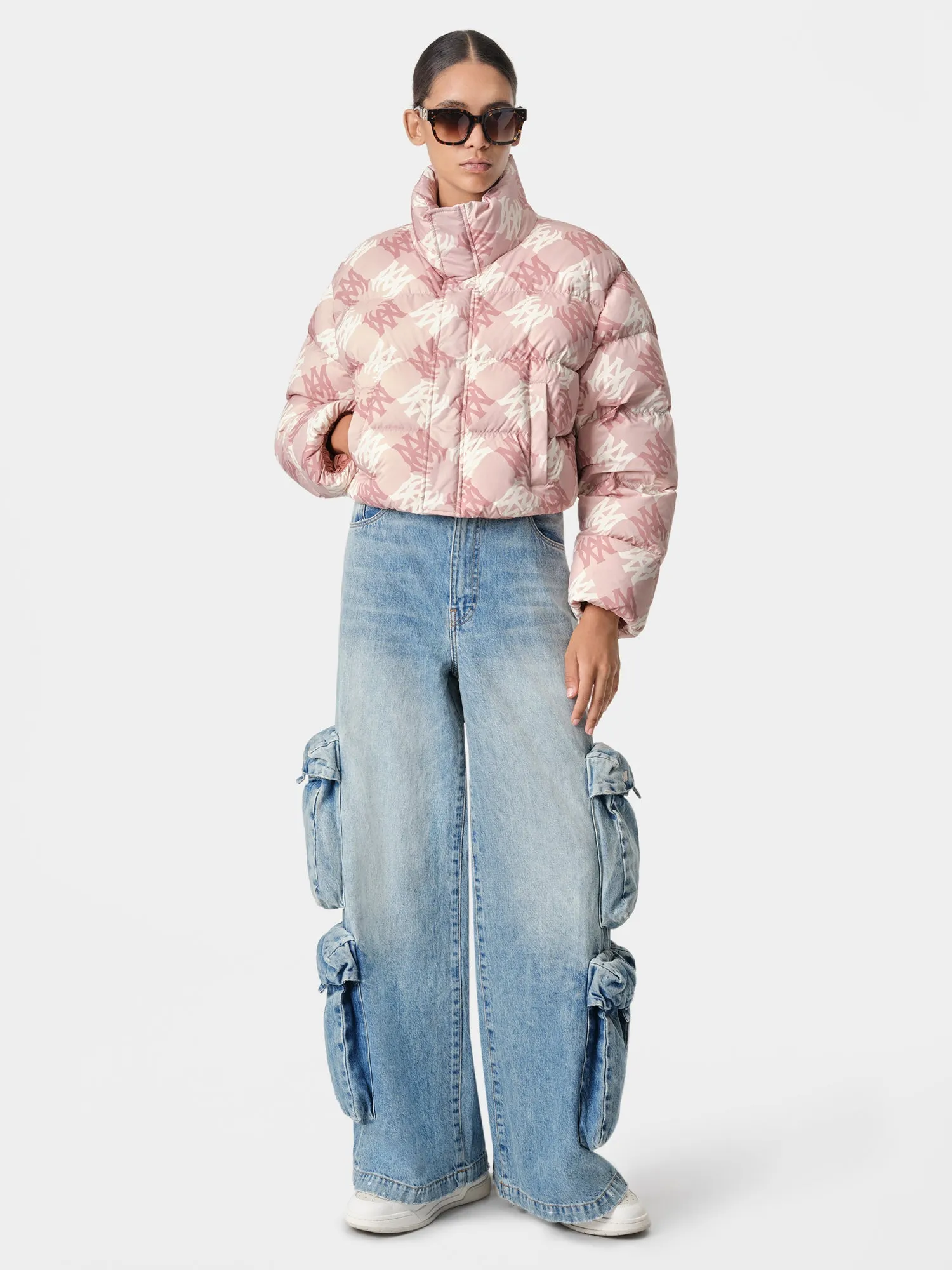 WOMEN - WOMEN'S MA QUAD CROPPED DOWN JACKET - Pale Peach sold by AMIRI