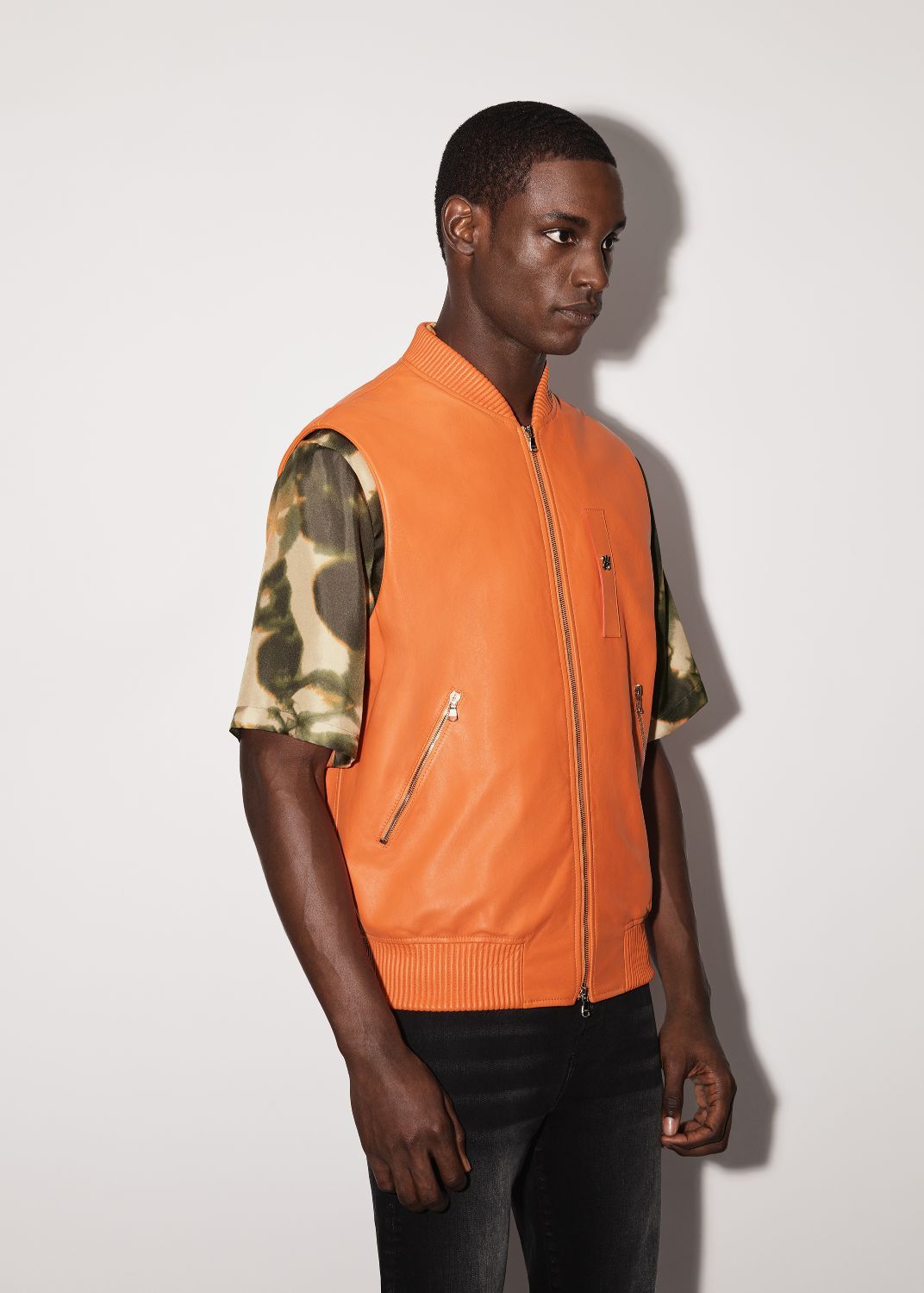 LEATHER VEST - ORANGE sold by AMIRI product image thumbnail 4